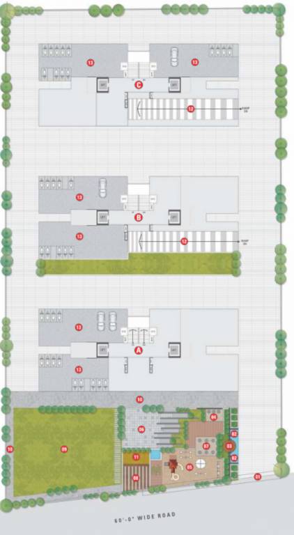 satva Block A Cluster Plan for ground Floor
