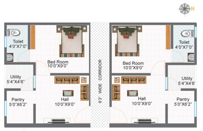  urban-lake-front Cluster Plan From 1st To 5th Floor