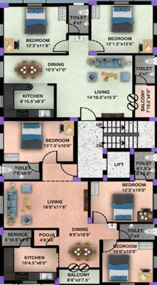  sastha-hiranya-flat Sastha Hiranya Flat Cluster Plan From 1st To 3rd Floor