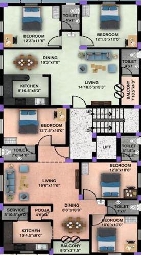  sastha-hiranya-flat Sastha Hiranya Flat Cluster Plan From 1st To 3rd Floor