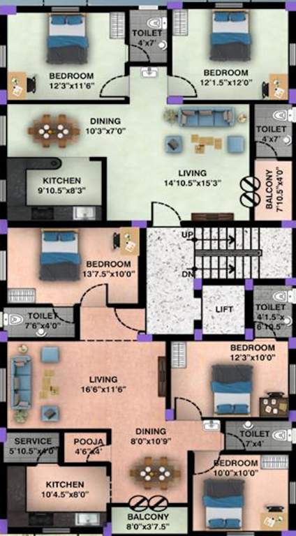  sastha hiranya flat Sastha Hiranya Flat Cluster Plan From 1st To 3rd Floor