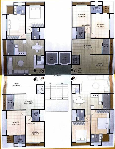  heights Block B Cluster Plan From 1st To 14th Floor