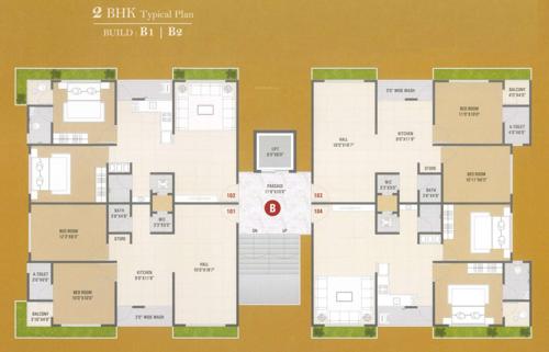 shree-hari-residency Tower B1 And B2 Cluster Plan from 1st to 7th Floor