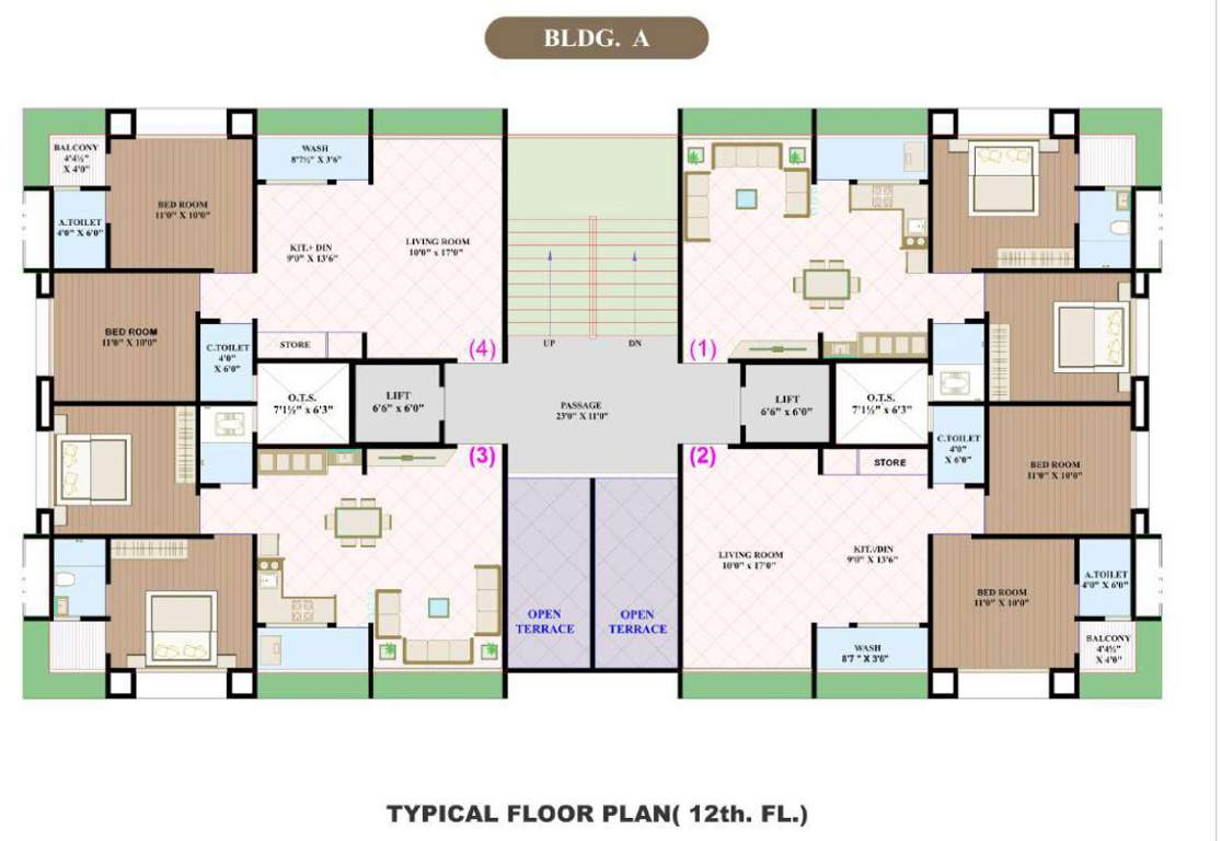  sangam heights Building A Cluster Plan for 12th Floor