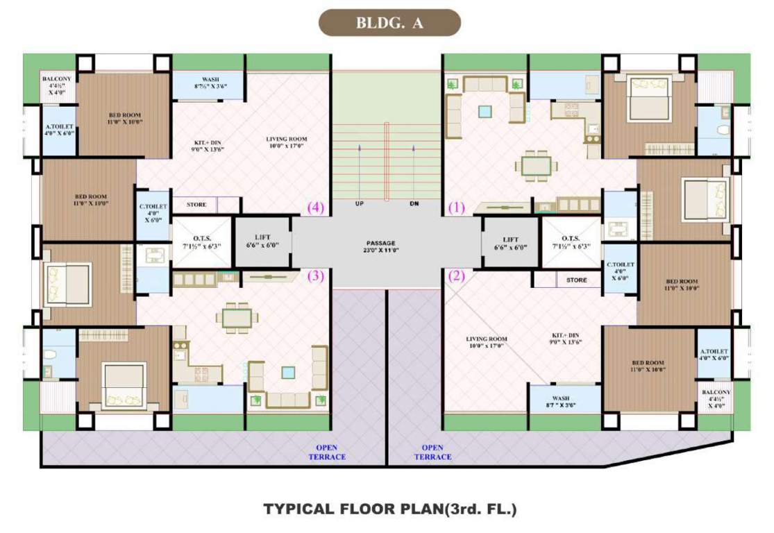  sangam heights Building A Cluster Plan for 3rd Floor
