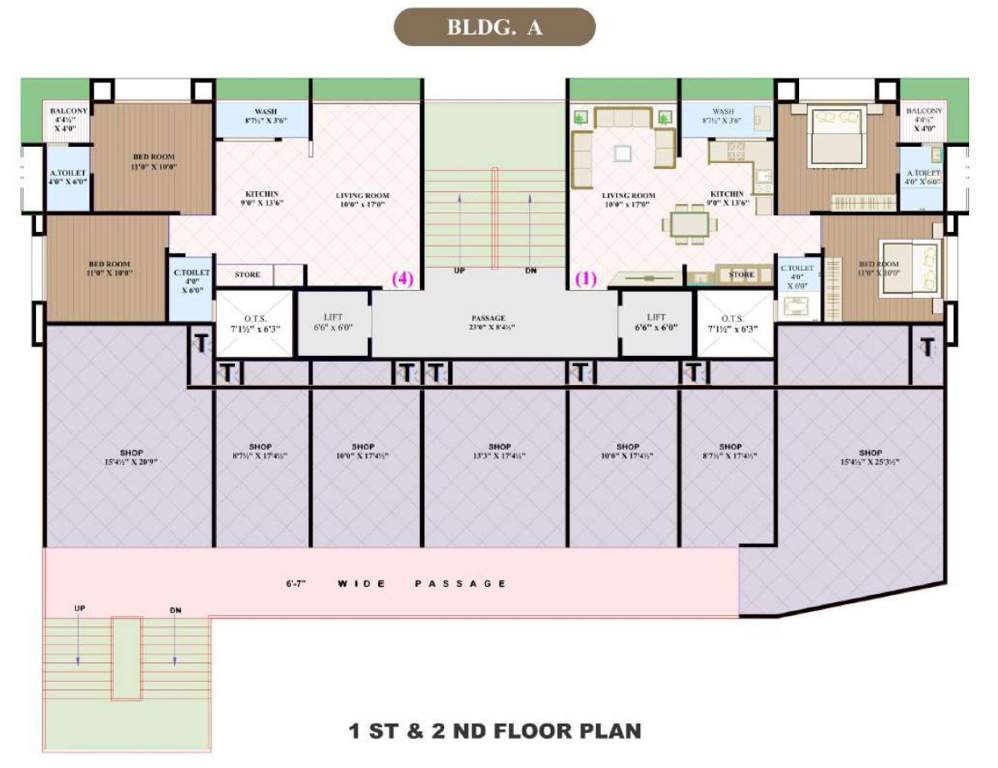  sangam heights Building A Cluster Plan from 1st to 2nd Floor