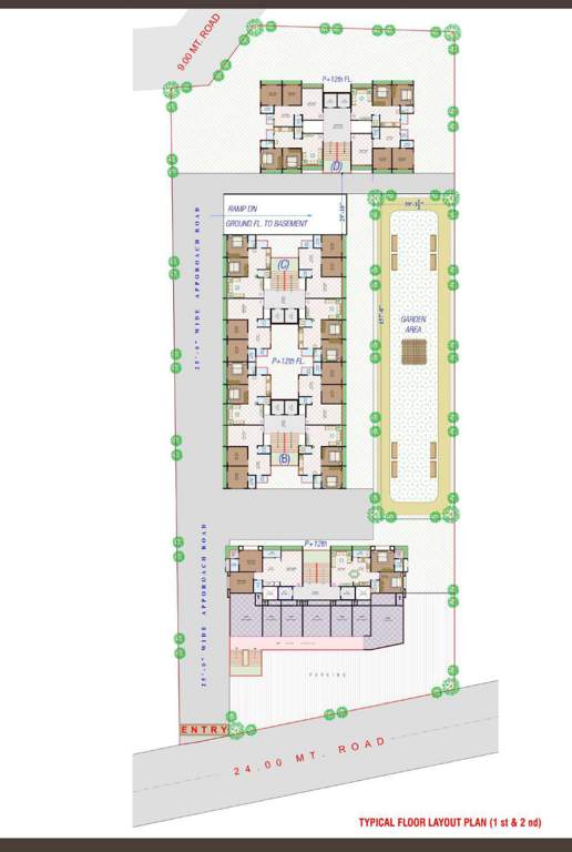  sangam heights Building B, C And D Cluster Plan from 1st to 2nd Floor