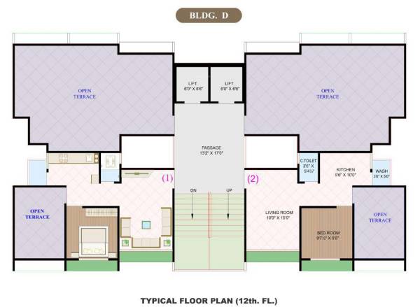 Building D Cluster Plan for 12th Floor sangam-heights Building D Cluster Plan for 12th Floor