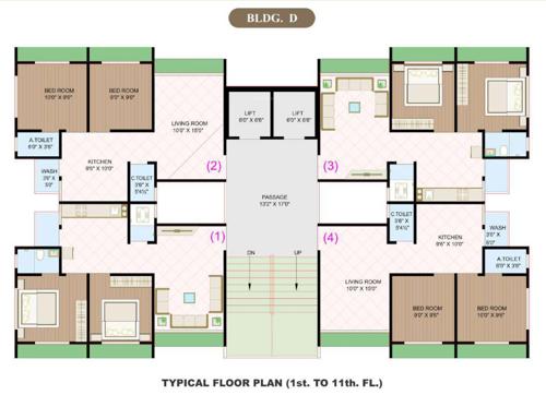 Building D Cluster Plan from 1st to 11th Floor sangam-heights Building D Cluster Plan from 1st to 11th Floor