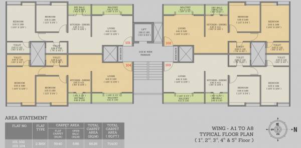  uptown-phase-i Building A1 To A8 Typical Cluster Plan