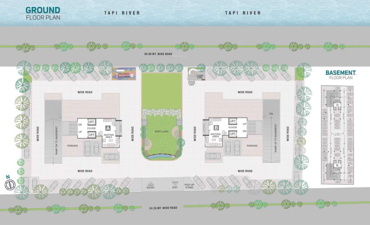  water lily Block A And B Cluster Plan for ground Floor