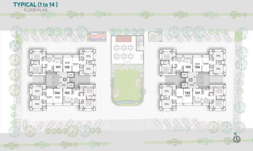  water-lily Block A And B Cluster Plan from 1st to 14th Floor