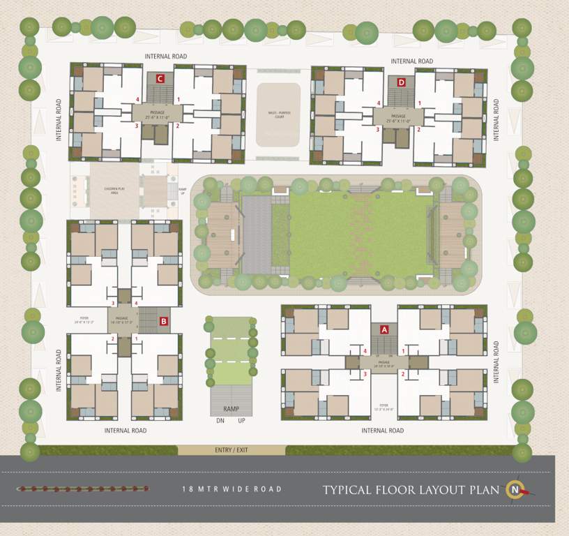 veer swastik heights Building A, B, C And D Cluster Plan from 1st to 14th Floor