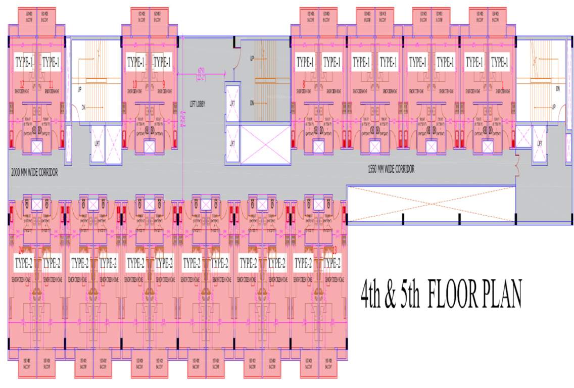  senior citizen homes Senior Citizen Homes Cluster Plan from 4th to 5th Floor