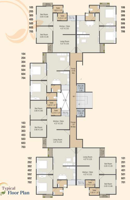 anantam avenue Anantam Avenue Cluster Plan from 1st to 7th Floor