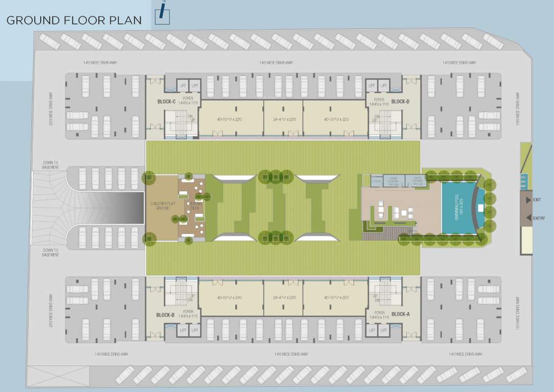  keystone 72 Block A, B, C And D Cluster Plan for ground Floor