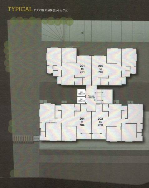  fortune-heights Tower A Cluster Plan from 2nd to 7th Floor