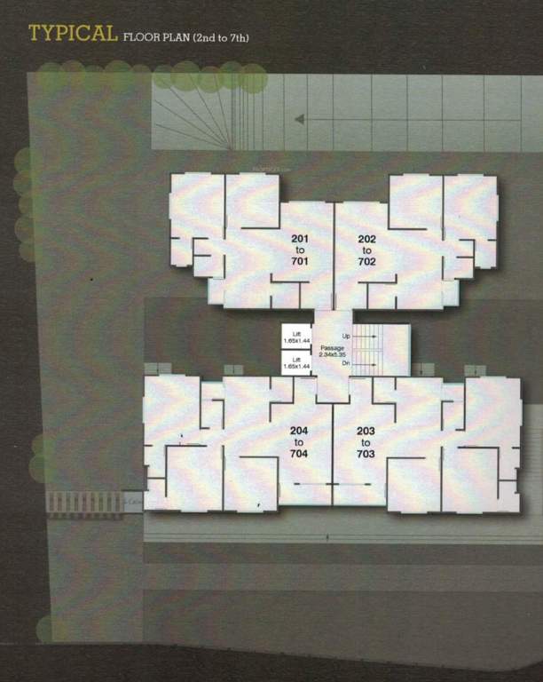  fortune heights Tower A Cluster Plan from 2nd to 7th Floor