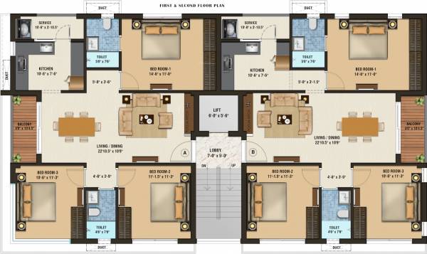  anna-nagar Innovative Anna Nagar Cluster Plan from 1st to 2nd Floor
