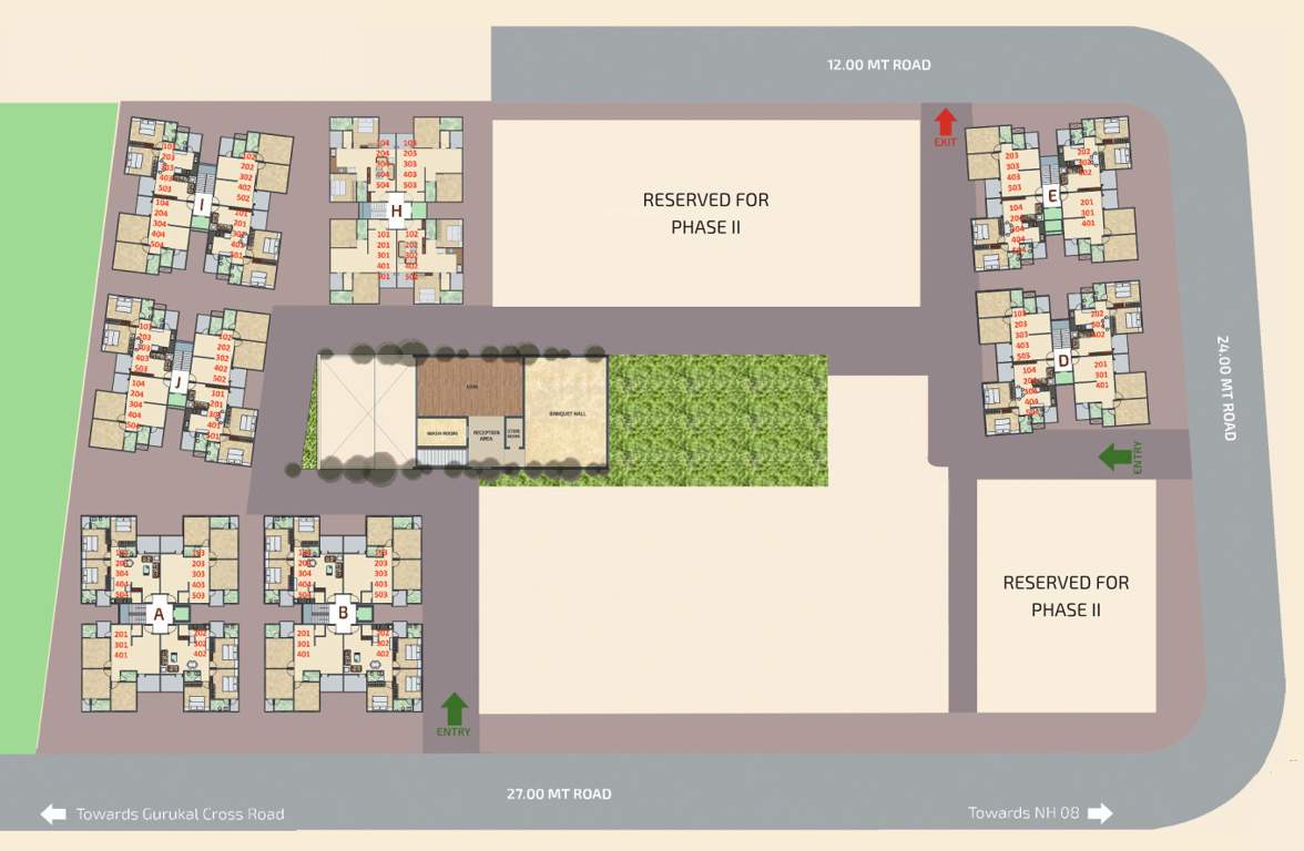  signature phase 1 Tower A, B, D, E, H, I, J Cluster Plan from 1st to 5th Floor