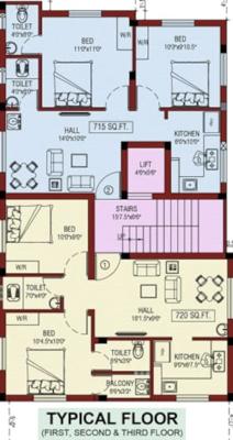  sharadha-homes Sharadha Homes Cluster Plan from 1st to 3rd Floor