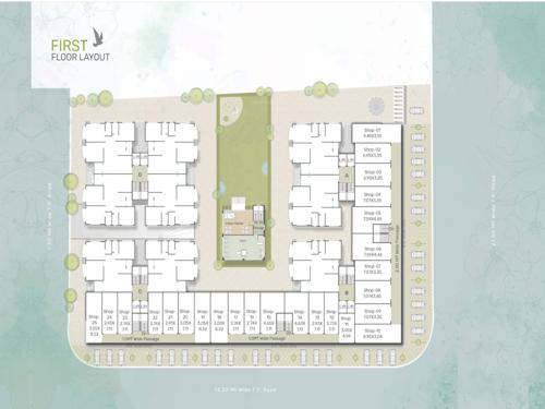  shree-siddheshwar-heliconia Tower A, B, C, D Cluster Plan for 1st Floor