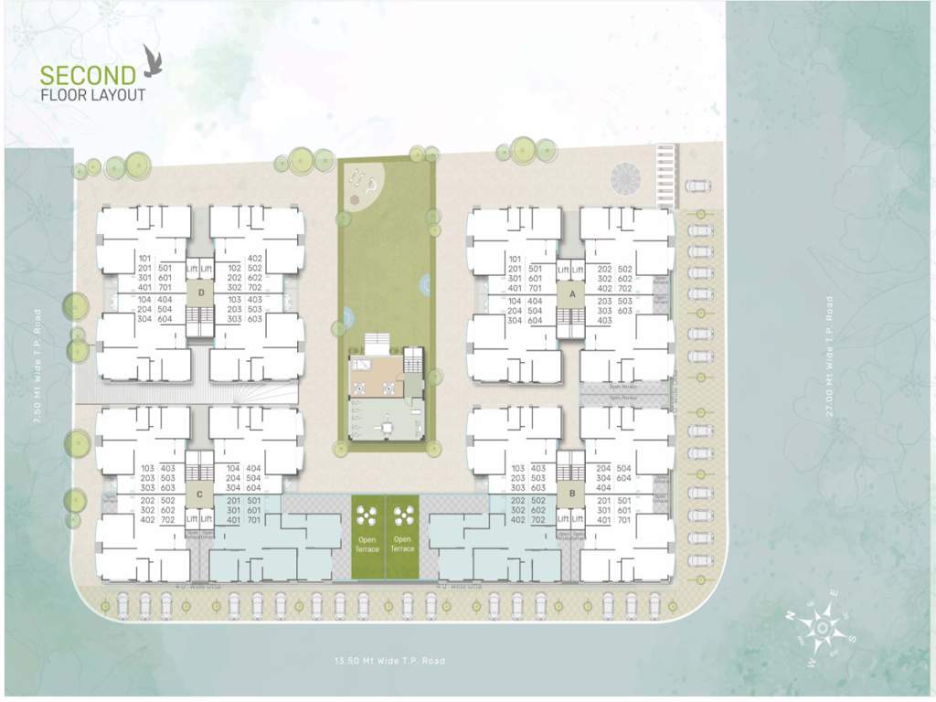  shree siddheshwar heliconia Tower A, B, C, D Cluster Plan for 2nd Floor