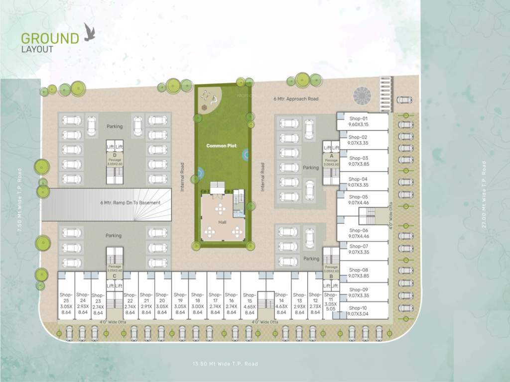  shree siddheshwar heliconia Tower A, B, C, D Cluster Plan for ground Floor