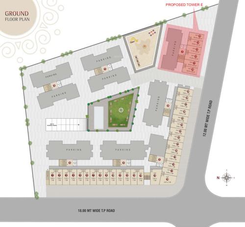  shivkunj-residency Block A,B,C,D,F,G Cluster Plan For Ground Floor