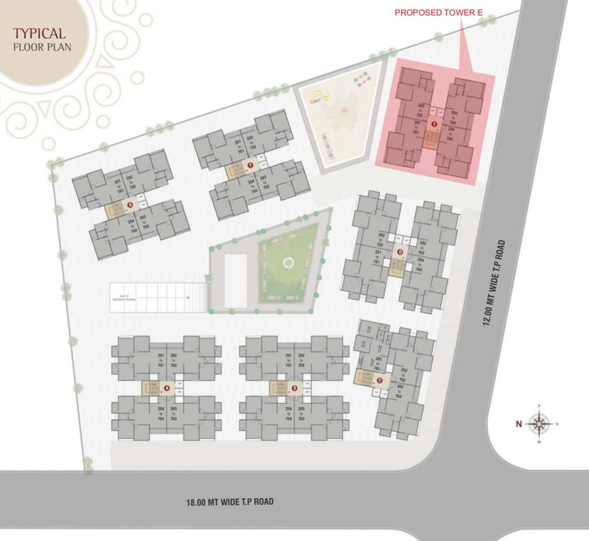 shivkunj residency Block A,B,C,,F,G Cluster Plan For Typical