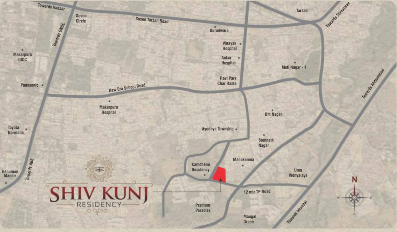 shivkunj residency Location Plan
