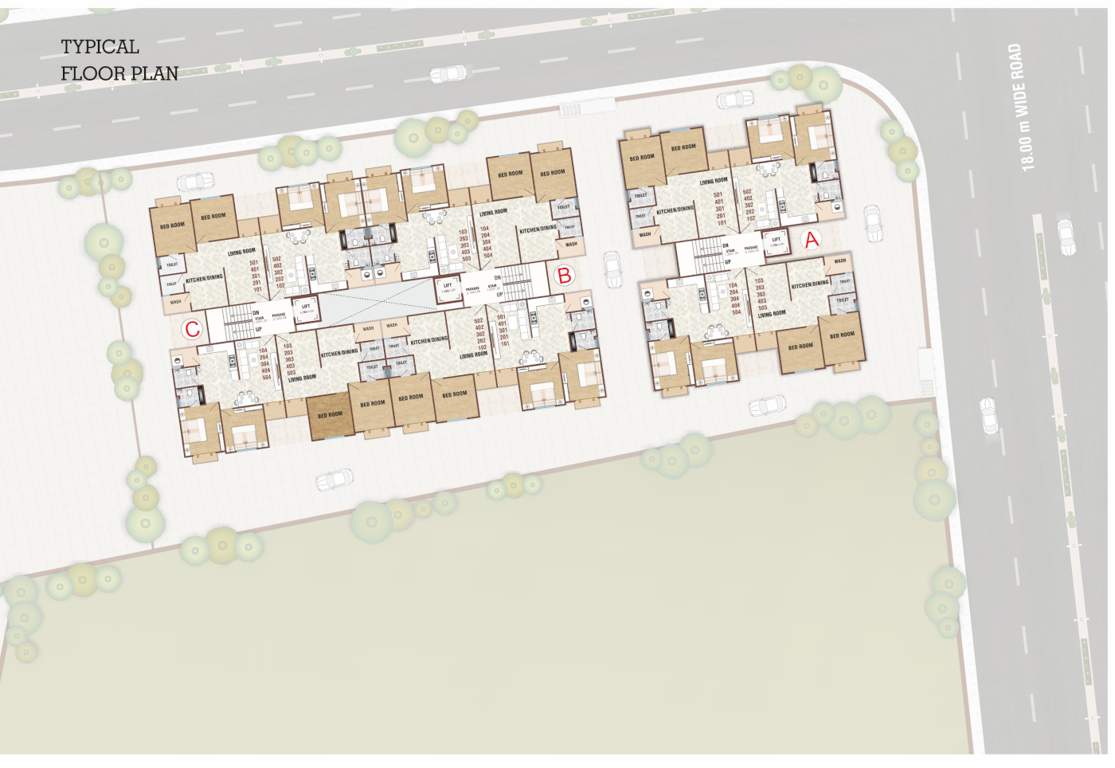  shree siddheshwar hari darshan Tower A, B And C Cluster Plan from 1st to 5th Floor
