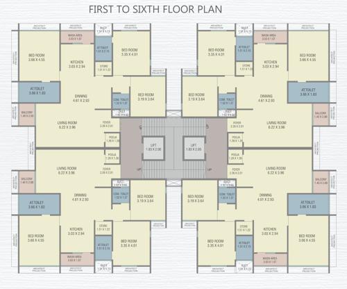 Anirudh Midtown Cluster Plan from 1st to 6th Floor midtown Anirudh Midtown Cluster Plan from 1st to 6th Floor