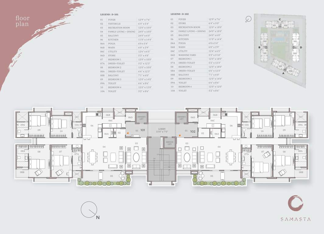  samasta Tower A Cluster Plan