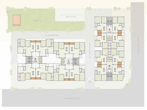  sahitya-elenza Block A, B, C & D Cluster Plan from 1st to 7th Floor