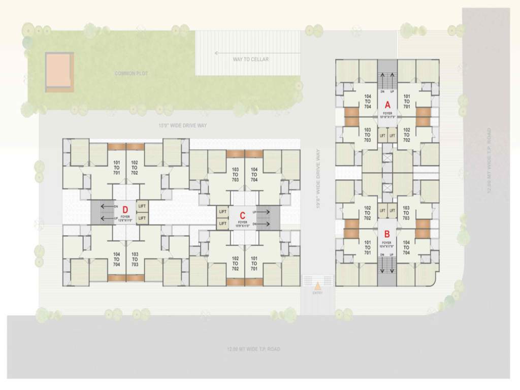  sahitya elenza Block A, B, C & D Cluster Plan from 1st to 7th Floor
