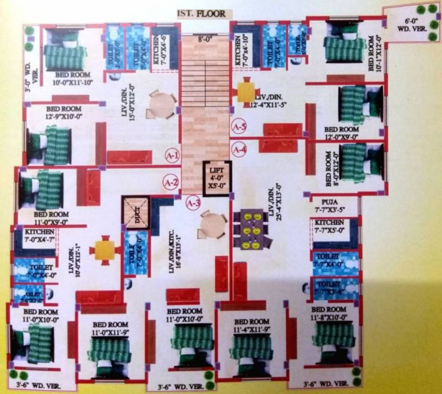  jai ganesh apartment 5 Dummy Tower Cluster Plan for 1st Floor
