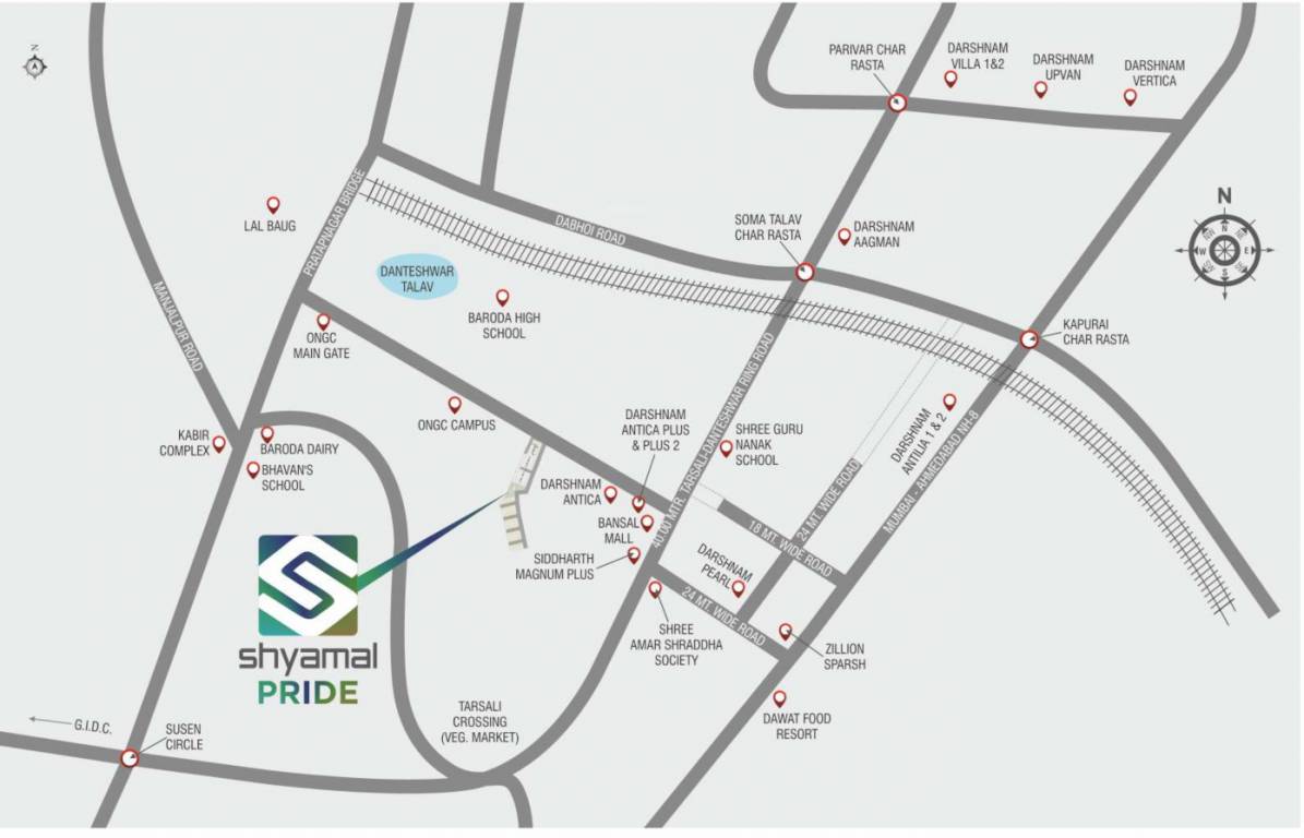  shyamal pride apartment Location Plan