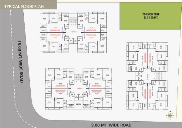 Tower A,B,C Cluster Plan For Typical samruddhi-heights Tower A,B,C Cluster Plan For Typical