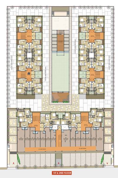  amara Tower A, B, C, D, E, F Cluster Plan from 1st to 2nd Floor