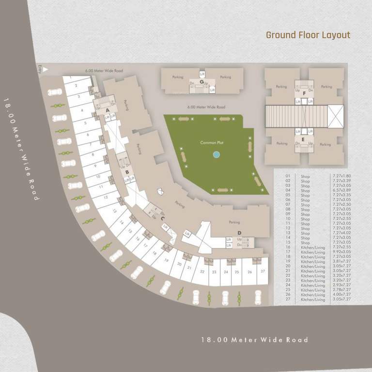  shivaay onyx Tower A, B, C, D, E, F And G Cluster Plan for ground Floor