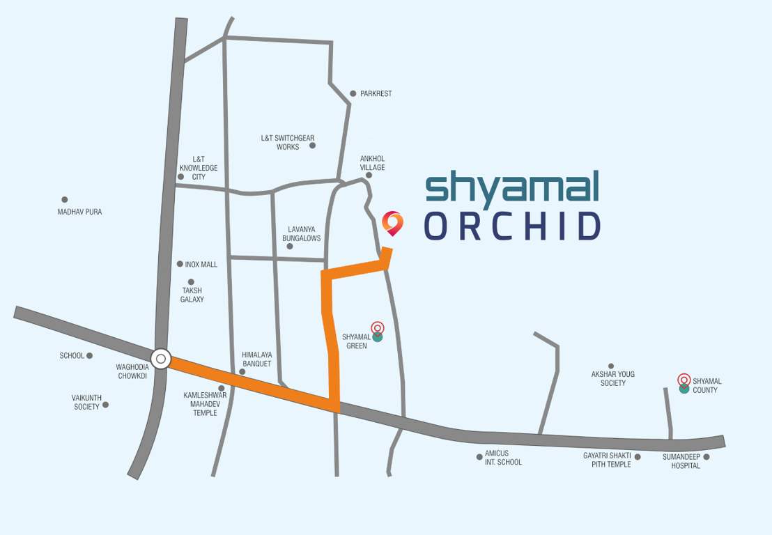  shyamal orchid Location Plan