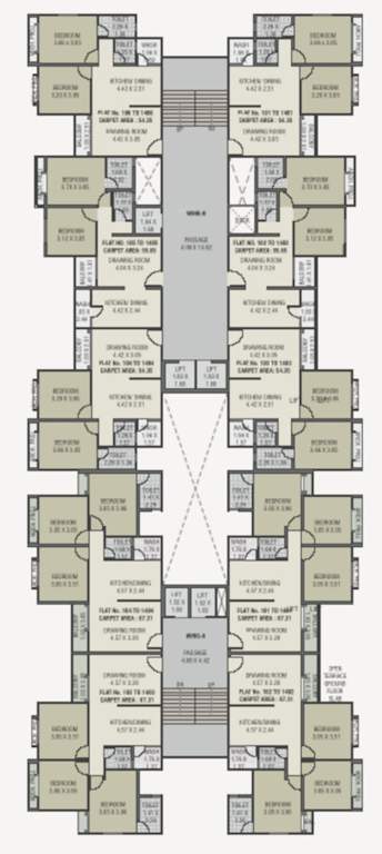 paradise palms Tower A & B Cluster Plan from 1st to 14th Floor