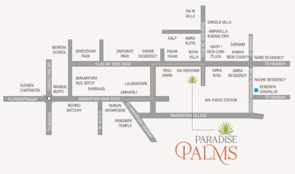 paradise palms Location Plan