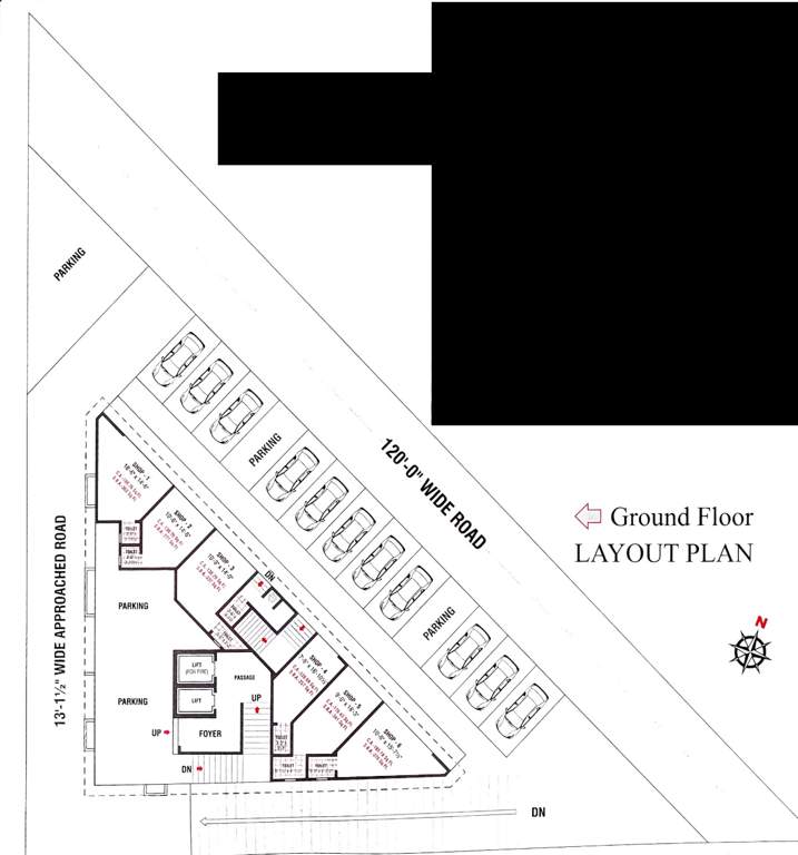  square Block A Cluster Plan for ground Floor
