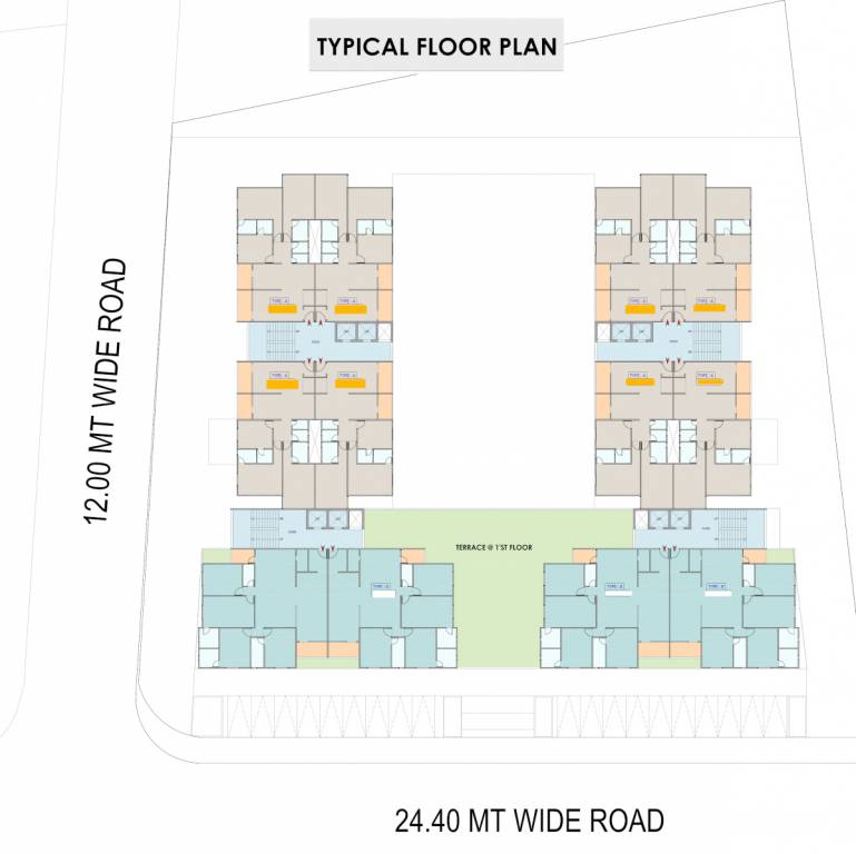  rajul vatika Block A, B, C And D Cluster Plan for Typical Floor