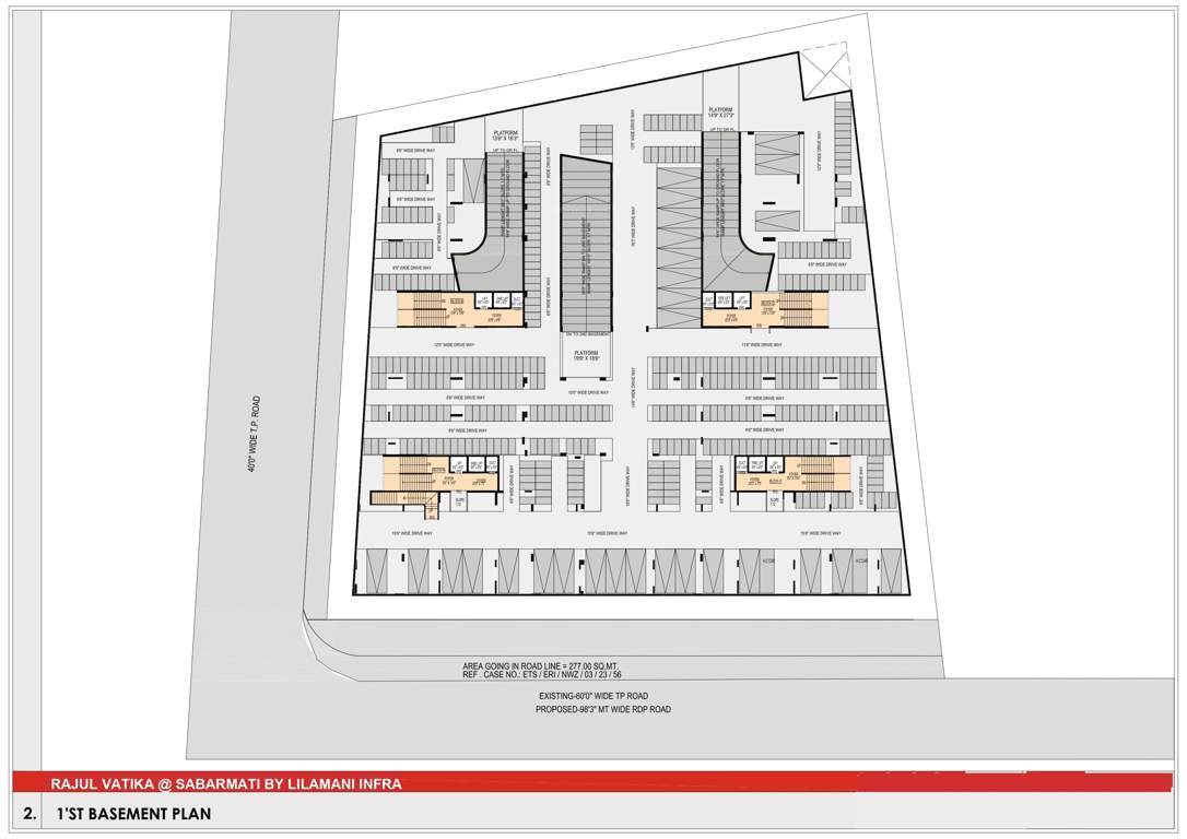  rajul vatika Block A To Block D 1st Basement Cluster Plan