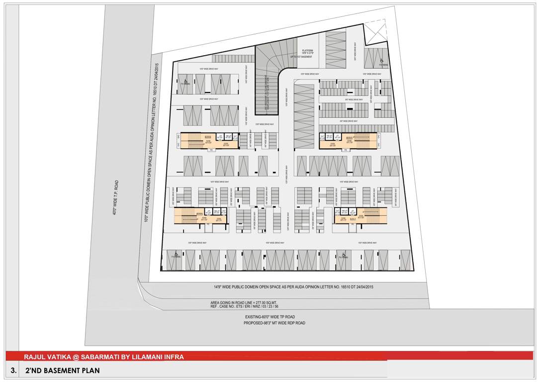  rajul vatika Block A  To Block D 2nd Basement Cluster Plan