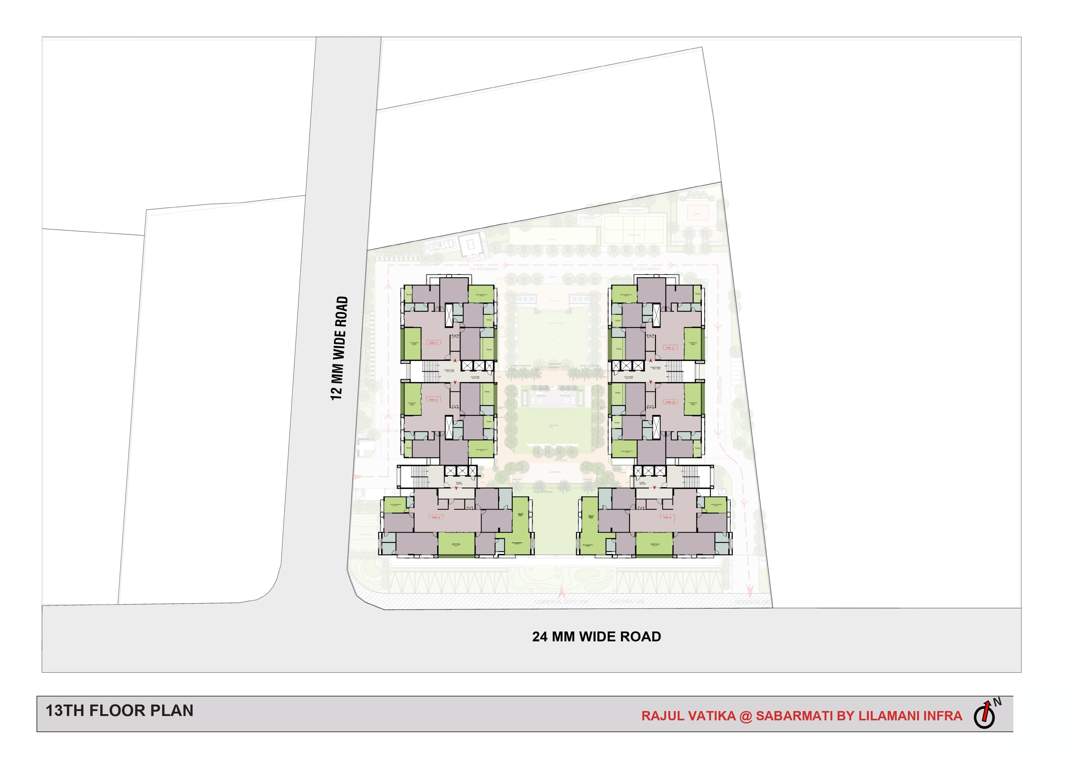  rajul vatika Block A To Block D Cluster Plan for 13th Floor