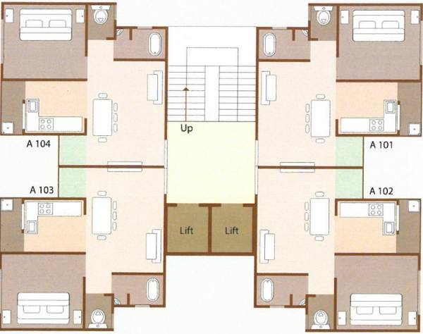  deep-residency Tower A,B,C,D,E Cluster Plan from 1st to 6th Floor